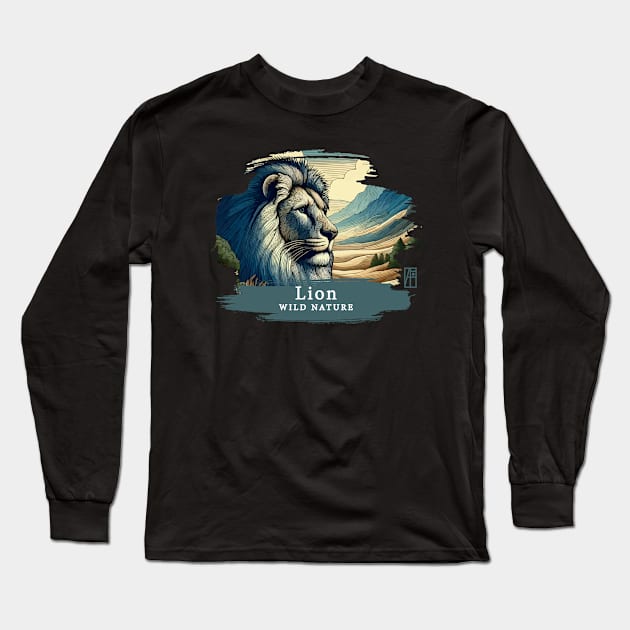 Lion - WILD NATURE - LION -3 Long Sleeve T-Shirt by ArtProjectShop